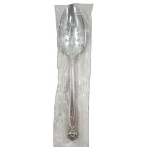 Roger Brothers Silver Plate Eternally Yours Coquette Pierced Serving Spoon New‎